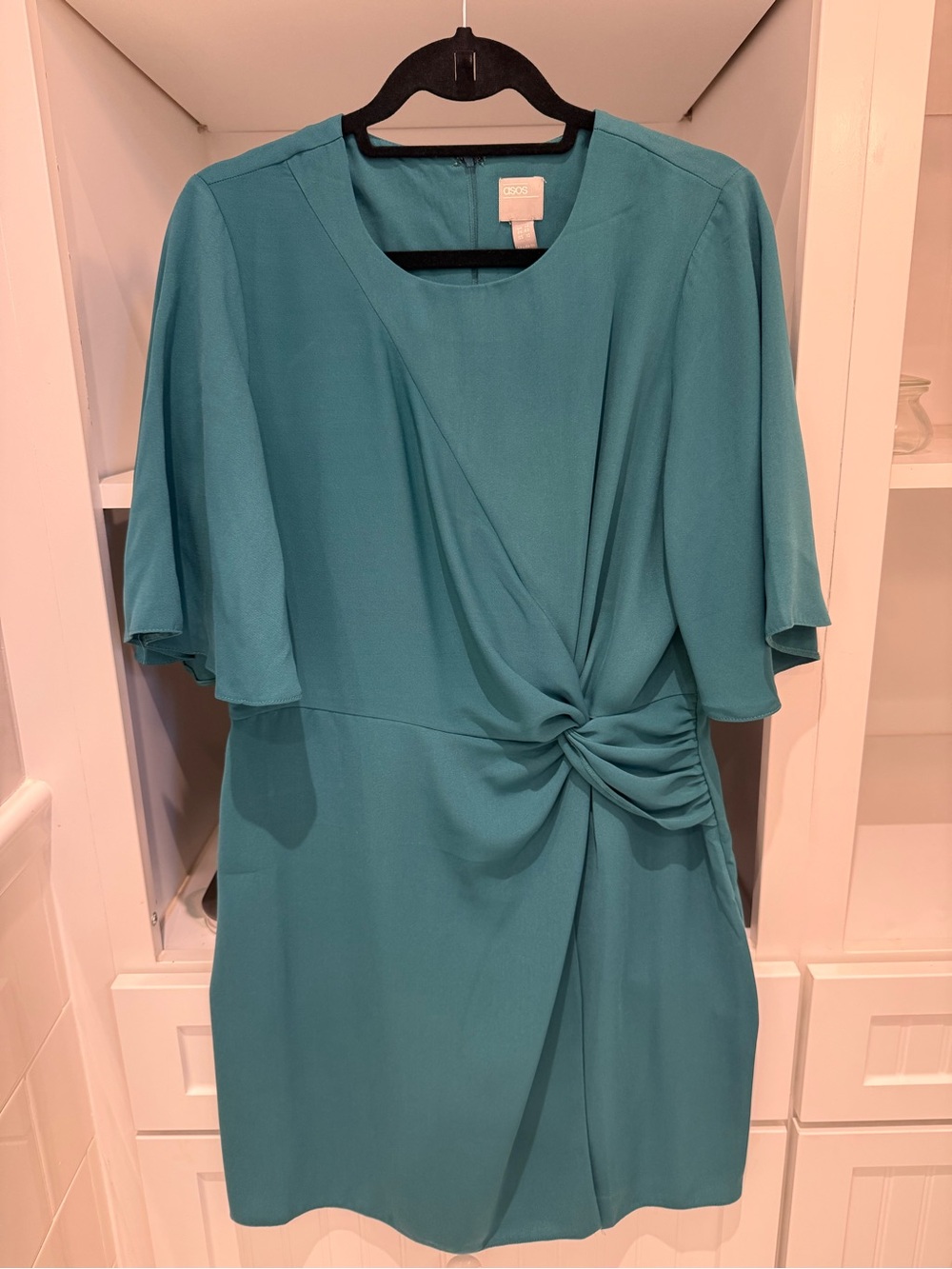 ASOS Teal Knot-Detail Midi Dress